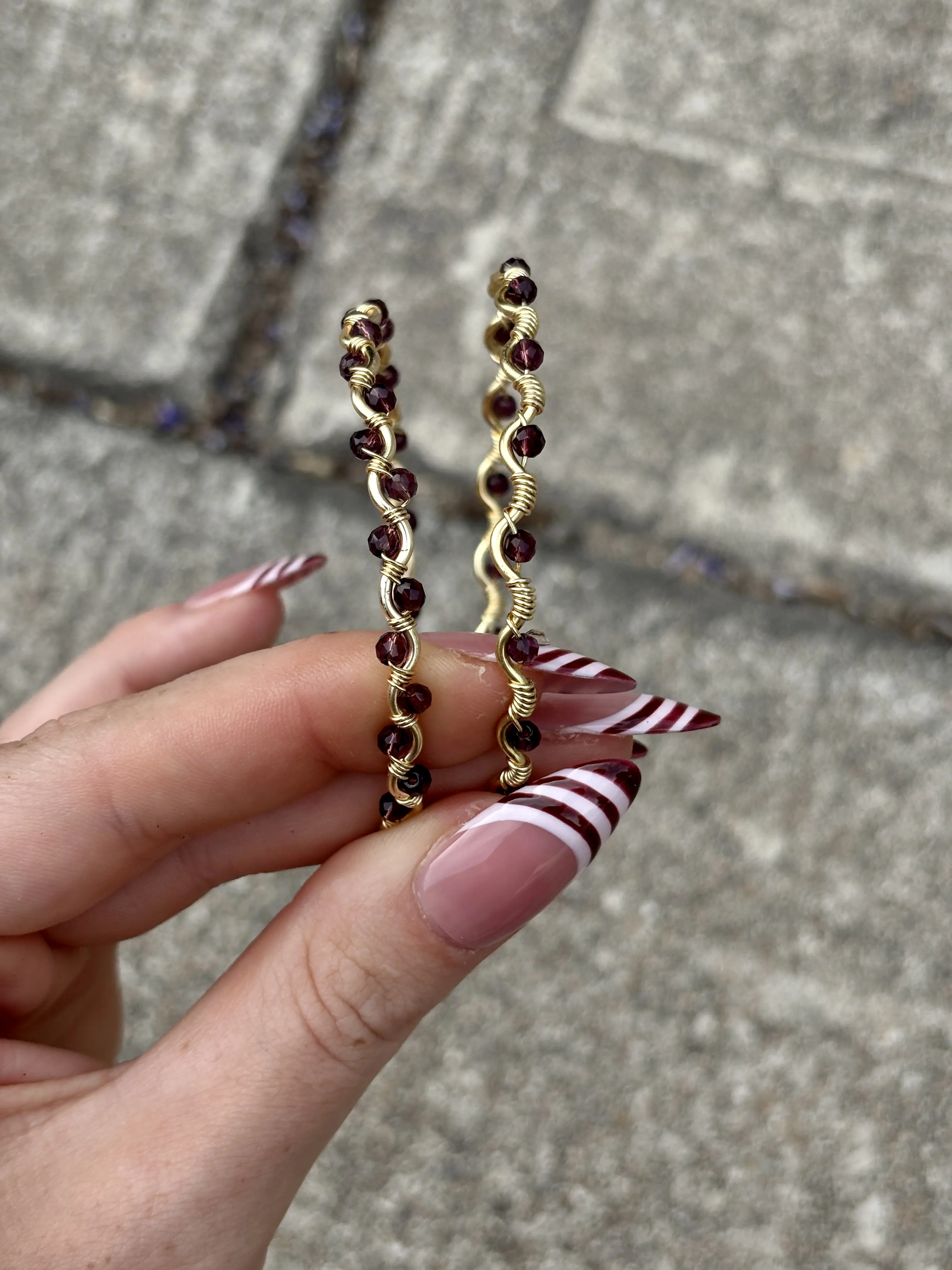 January Garnet Birthstone Bracelet | Handmade Wire Wrapped Jewelry | Trendy Jewelry