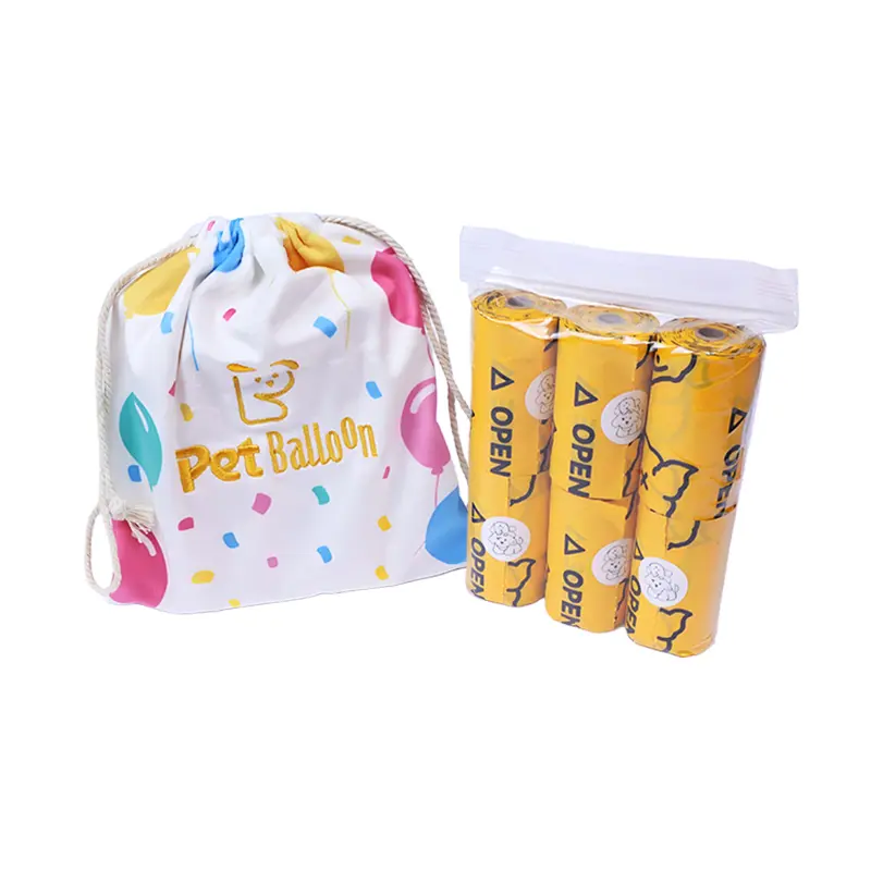 Passion Fruit Scented Dog Poop Drawstring Bags - Eco-Friendly 100% Biodegradable, 2mil Extra Thick for Durability, Easy Tear, 90 Days Supply for Environmentally Friendly Pet Waste Disposal