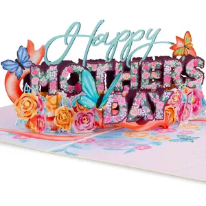 3D Pop Up Mothers Day Card, Happy Mothers Day - 5" x 7" Cover - Includes Envelope and Note Tag
