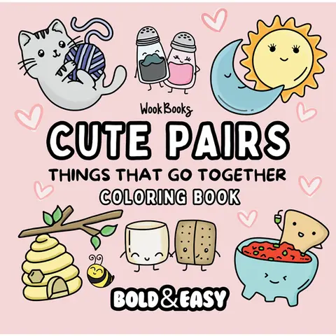 Cute Pairs Coloring Book & Reusable Protective Sheet by Wook Books