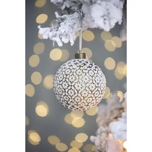 D3.9' Christmas Ball Ornaments, Glass Decorative Hanging Ball Christmas Tree Ornaments for Holiday Party Decorations, Set of 6