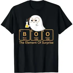 NewChemistry Boo The Element Of Surprise Cute Chemist Halloween T-Shirt(T)