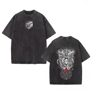 Trendy anime Fullmetal Alchemist vintage washed tee, retro distressed short-sleeve shirt, official anime print, soft 100% cotton, breathable and durable, perfect for streetwear, casual outings, cosplay, and anime fans, limited edition collectible