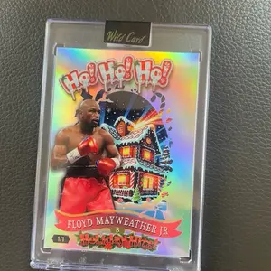 Wild Card Floyd Mayweather Ho Ho Ho TRUE SILVER 1/1- GINGERBREAD HOUSE- Collectible Trading Card Featuring Vibrant Design