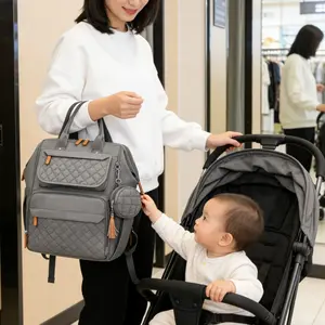 Multifunctional Baby Diaper Bag, Large Capacity Fashion Maternity Backpack, Lightweight Travel Stroller Hanging Strap, Outdoor Use