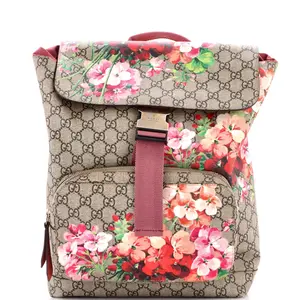 Pre-owned GUCCI Canvas Coated Backpacks Buckle Backpack Blooms Print GG Coated Canvas Medium by Rebag