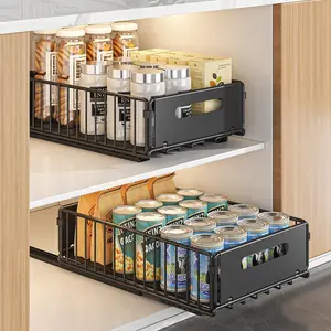 Pull Out Drawer Organizer, Cabinet Organizer, Slide Out Storage Basket, Pantry Shelves for Kitchen Bathroom, Home Organizer
