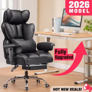 【2026 Super Luxury Sofa Chair】Can withstand a weight of 400 pounds. This is an ergonomic gaming chair featuring luxurious embossed leather, footrest, adjustable 150° backrest, adjustable armrests, and an inbuilt spring support system.