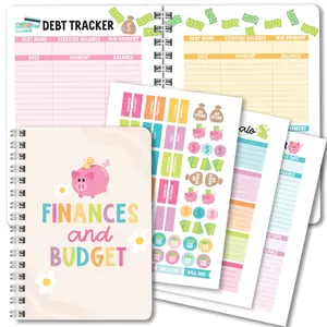 Hadley Designs Monthly Budget Planner 2025-2026 Undated Finance Checklist Organizer with Sticker Sheet & Financial Goal Tracking for Home & Business Use