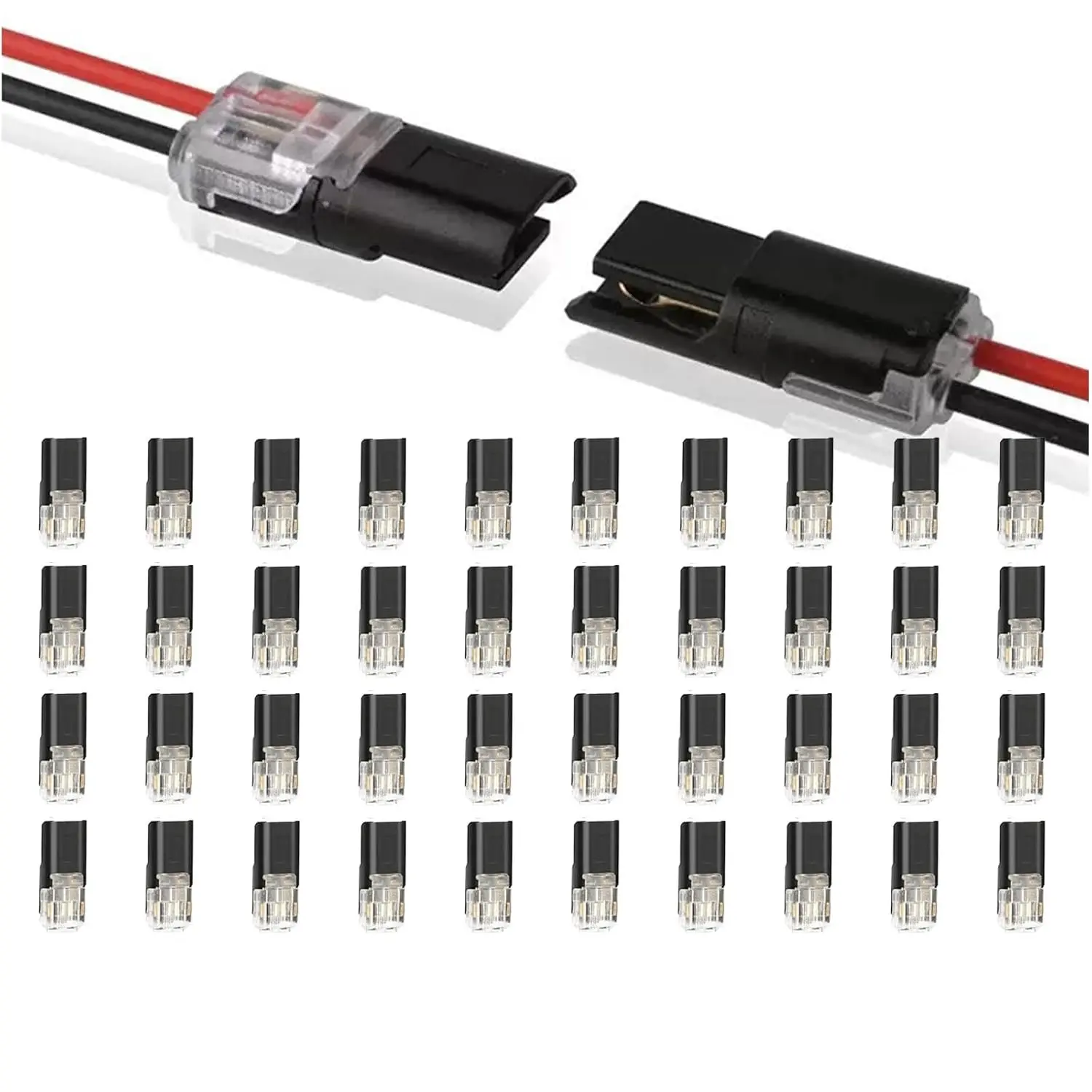 Double-Wire Plug-in Connector Led Light Strip Connectors 2 Pin,Led Wire Connector with Locking Buckle,Low Voltage Wire Connector for Strip Lights,Lead strip automotive wiring electricity Power Distribution Secure