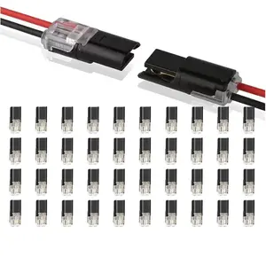 Quick Splice Solderless ConnectorsHoliday Haul40pcs Electrical Wire Cable Snap-in Blocks 2-Pin Dual Way for LED Strip Car Low VoltageTool-Free Pluggable AWG 18-22 CrimpConnectors