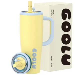 32/40oz Insulated Tumbler with anti slip handle and flexible straw | Insulated Stainless Steel Cup 100% Leakproof | Cup Holder Friendly for travel - Gifts for Women & Men Mug Insulation tiktokshopspringglowup Summervibes
