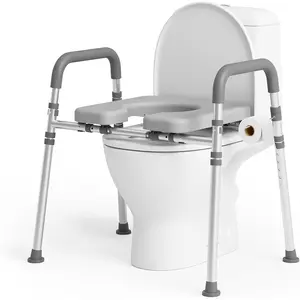 Toilet Seat Riser with Handles,Raised Toilet Seat for Seniors with Adjustable Height & Width, 400 lb Capacity Handicap Elevated Toilet Seat for , , Fit Any Toilet