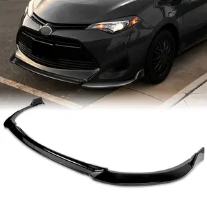 Type-S Style Front Bumper Lip Body Kit Spoiler Compatible with 2017 - 2019 Toyota Corolla L / LE / XLE Model Only Bumper (Do Not Fit Base Or SE / XSE Models)
