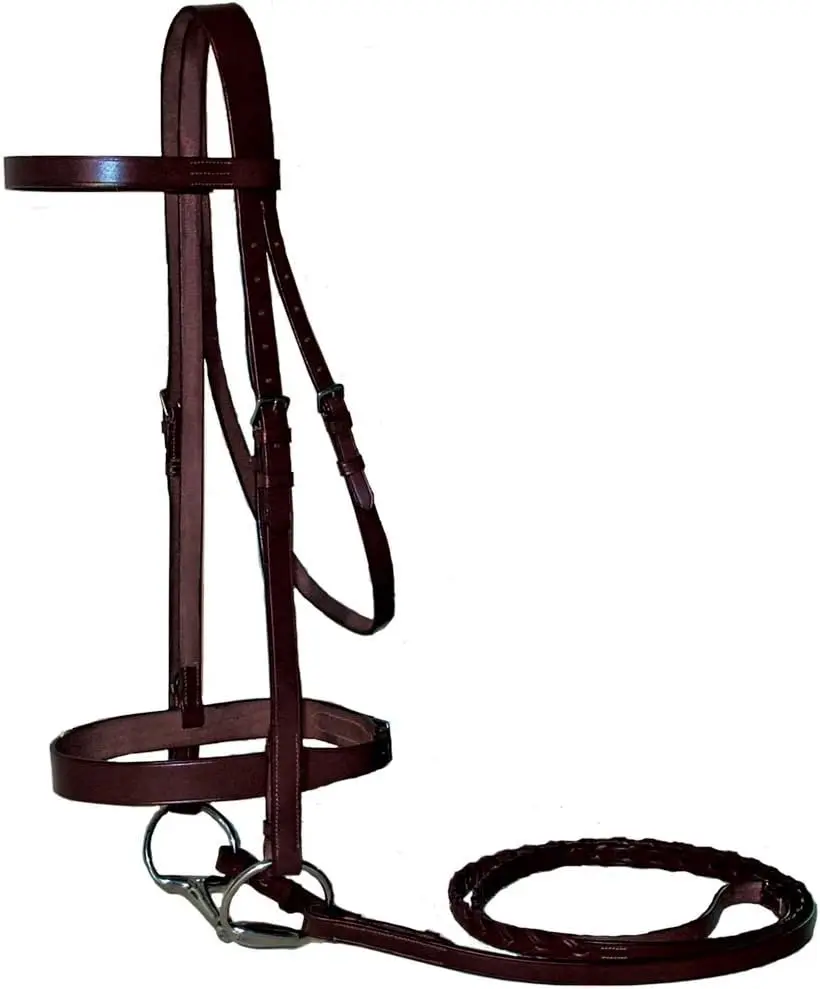 Paris Tack Classic Equestrian Sport English Hunt Bridle with Laced Reins, Havana, Horse, Classic Tack
