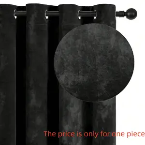 1PC Velvet Blackout Home Decoration Curtain, Light Blocking, UV Protection, Heat Insulation, Thick Drapes for Living Room, Korean Style Curtains
