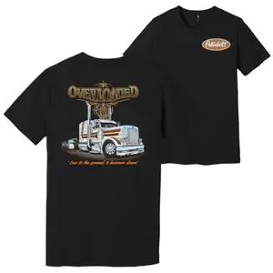 🚛 Overloaded Trucker Graphic Tee – Peterbilt 389 Lowrider Shirt, Hammer Down Big Rig T-Shirt, Bold Truck Stop Design, Casual Menswear Crewneck for Truck Enthusiasts🛠️
