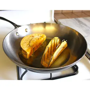 THE ORIGINAL MI TACO STAND- Gives more "crispy" to the taco INSIDE & OUTSIDE while frying. AIR frying; or baking. Patented design makes it easier to fill too.