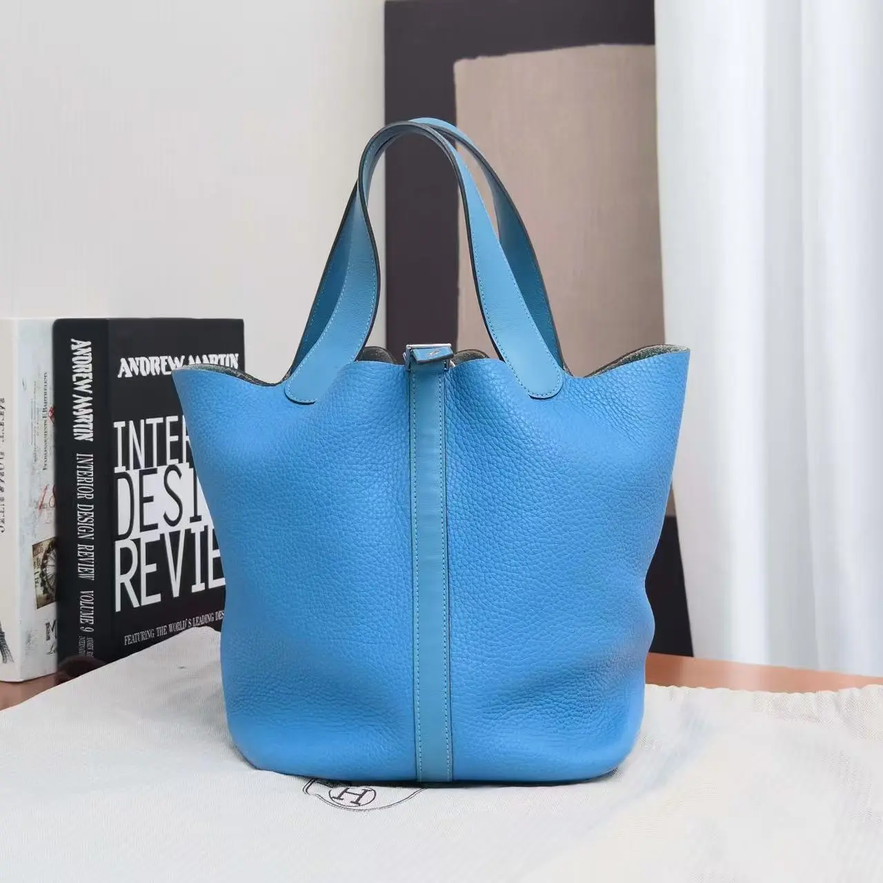Pre-owned HERMÈS HERMES Colorblock Silver Hardware Picnic 26 Handbag SZ3052606010139