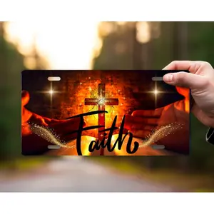 Faith Jesus Metal Front License Plate, Vanity Plate, Car Accessory