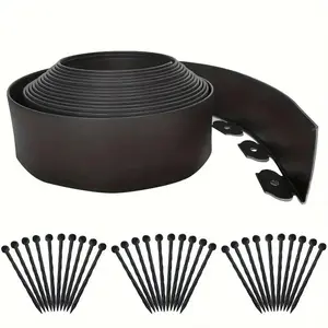 Flexible Garden Edging Borders, Landscape Edging, Mini Plastic Fence with 30pcs Stakes, Lawn Edging Kit for Yard Flowerbeds, Grass, Outdoor Patio