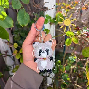 Raccoon Plush Crochet Plush Keychain | Handmade Cute Amigurumi Raccoon Bag Charm | Kawaii Animal Gift