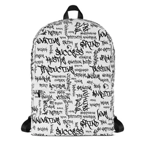 Manifest Your Hustle: Premium Motivational Graffiti Backpack | Urban Creator Gear