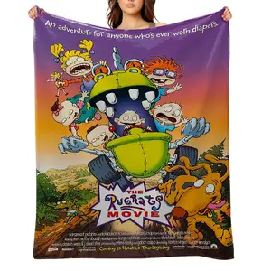 Rugrats-Flannel Throw Blanket for Girls Boys- Ultra Soft, Anti-Shrink & Wrinkle-Resistant ,Quick-Dry, Machine Washable Cozy Throw ,Perfect Gift for Kids Adults A-68