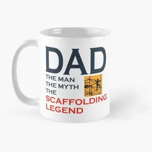 Dad Scaffolding Legend Mug, Father’s Day Gift For Construction Dad, Funny Scaffold Worker Coffee Cup For Job Site Office Home, The Man The Myth The Legend