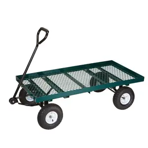 ONE STOP GARDENS 1000 lb. Capacity Mesh Deck Steel Wagon