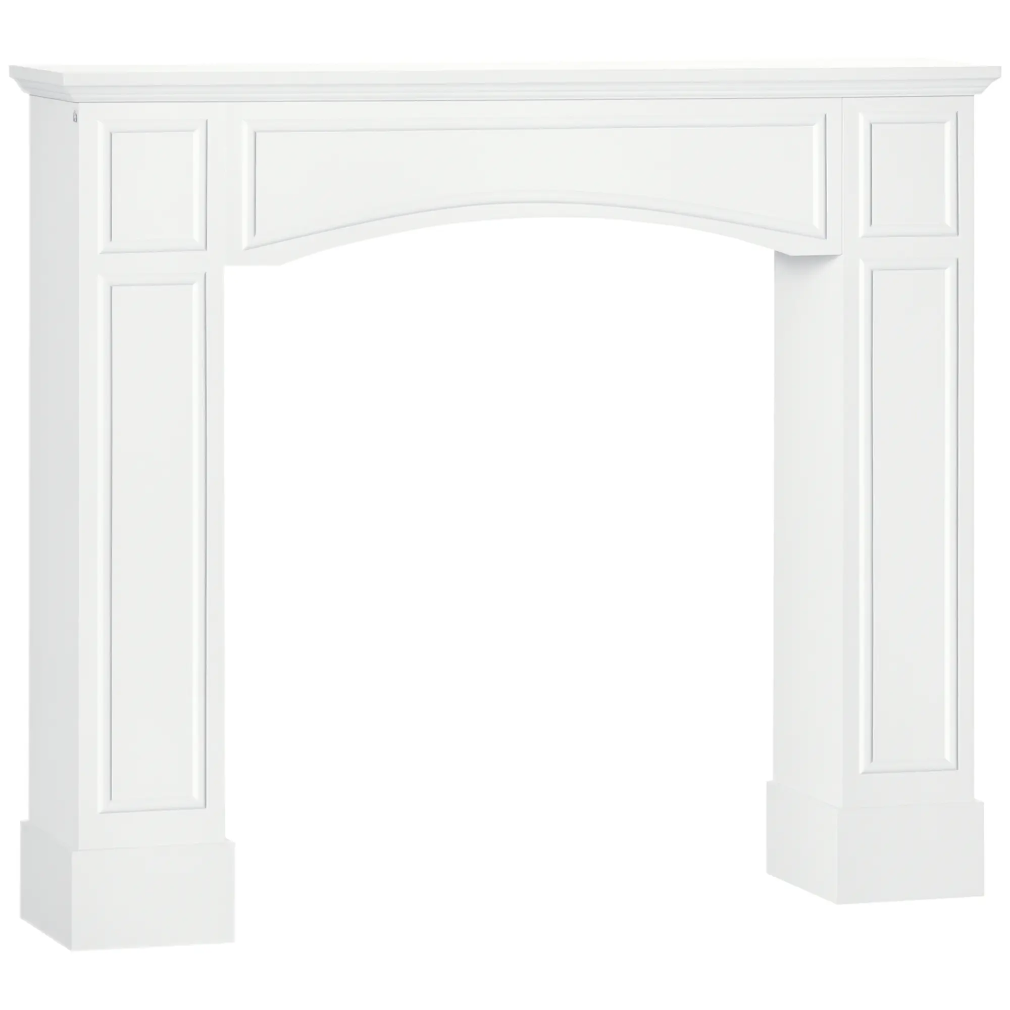 HOMCOM Modern Fireplace Mantel, Surround Mantels for Fireplace with Decorative Pattern Interior Width 29" White