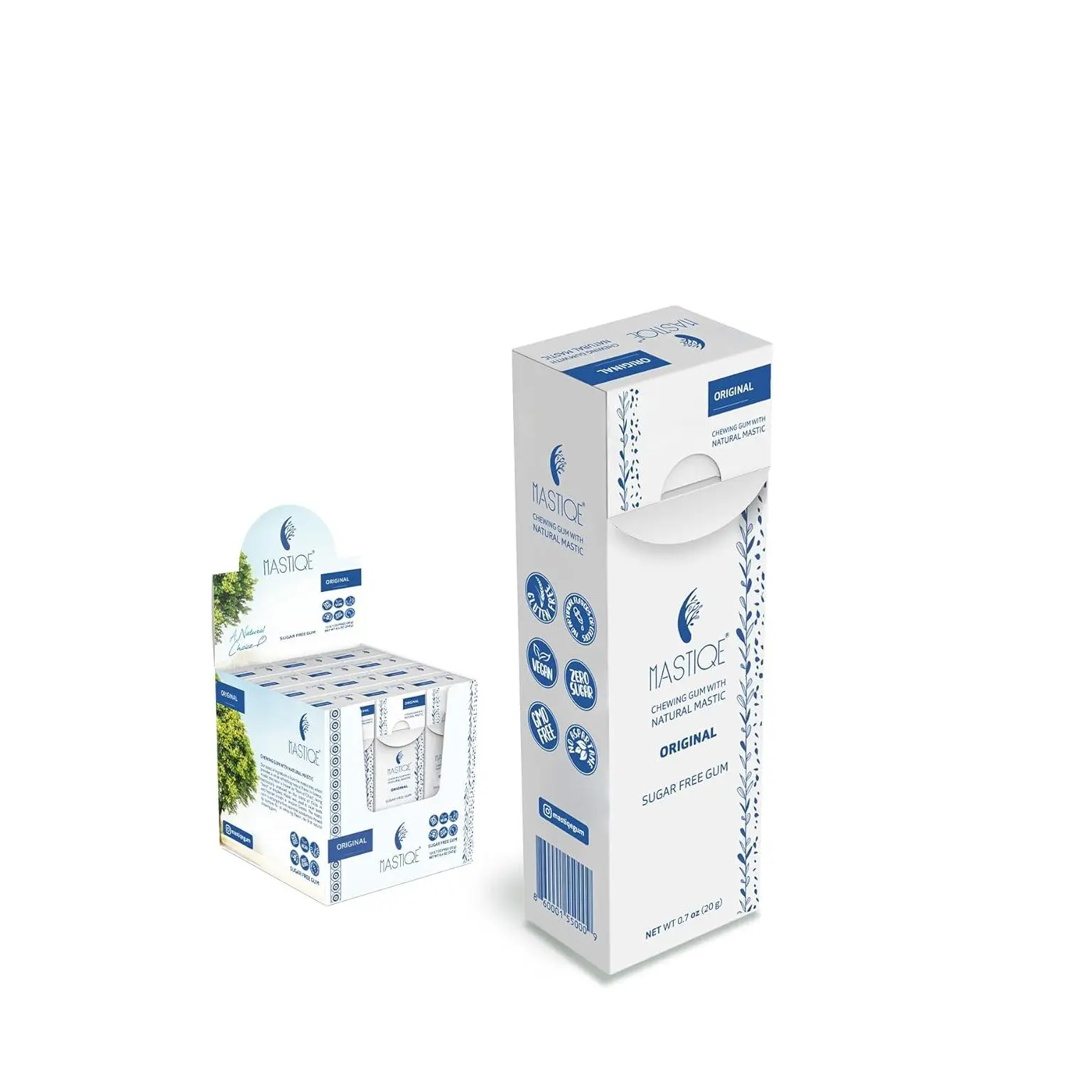Mastiqe Sugar Free Hard Chewing Gum with Natural Mastic (Plain)