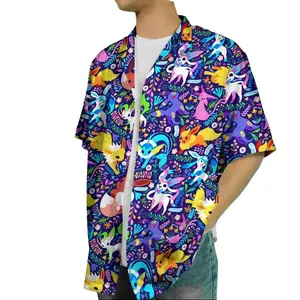 2026 Trend Funny Umbreonevee poke PKM Set Hawaiian Shirt Shorts - mon Breathable, Comfortable, Short Sleeves, Halloween, Summer Vacation, Perfect Gift for Him, Papa Tropic, Beach Trips Multicolor Top