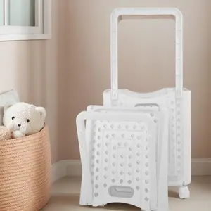 Foldable Laundry Basket, 1 Count Large & 1 Count Small Double Layer Laundry Basket with Handle, Portable Clothes Storage Basket for Bathroom & Balcony, Laundry Basket Organizer