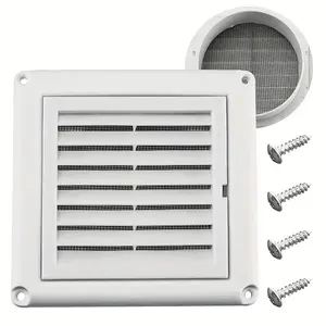 4 Inch Dryer Vent Cover, One-way Outer Wall Vent Hood with Insect Screen Filter, Multifunctional Bathroom Exhaust Ventilation Cover