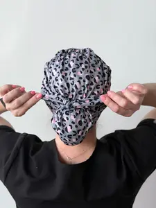 DuoStyle Scrub Hat - Grey & Pink Leopard