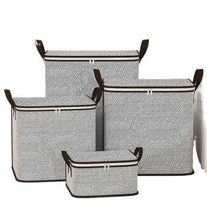 30L Clothes Storage Bag, Foldable Closet Organizer, Storage Container with Reinforced Handle for Clothing, Blanket, Comforters, Bed Sheets, Pillows and Toys