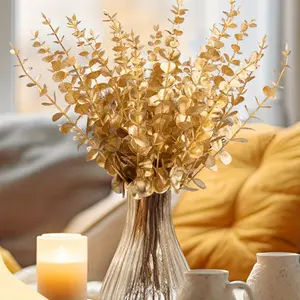 Set Of 36 Eucalyptus Stems Eucalyptus Leaves Decor Eucalyptus Branches,Fake Eucalyptus with Leaves Faux Eucalyptus Stem for Vase Wedding Bouquet fall home summervibes