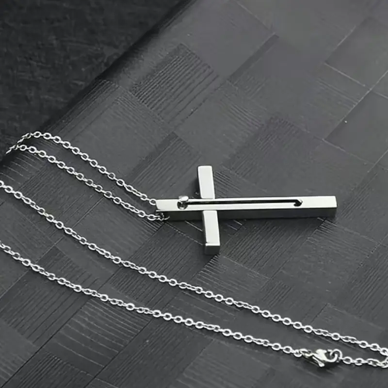 Toothpick cross necklace