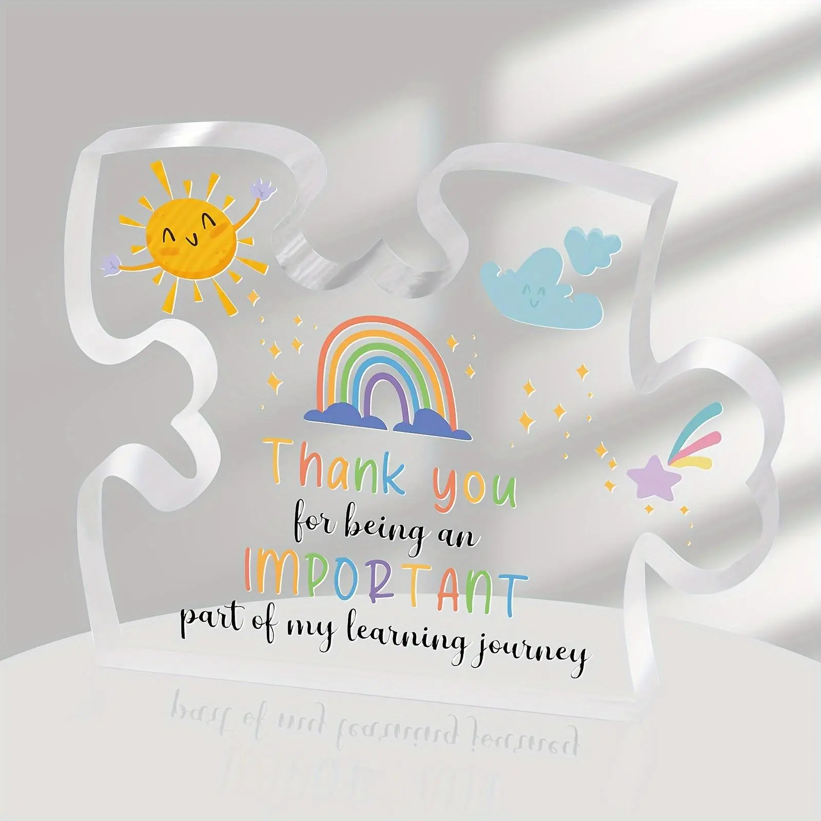 Thank You Gift for Teachers and Friends, Memorable Acrylic Puzzle Decoration for Office Desk, Acrylic Creative Desktop Decoration, Farewell Gift for Colleagues and Managers, Decorative Decorative Plaque, Learning Journey, Home Office Decor