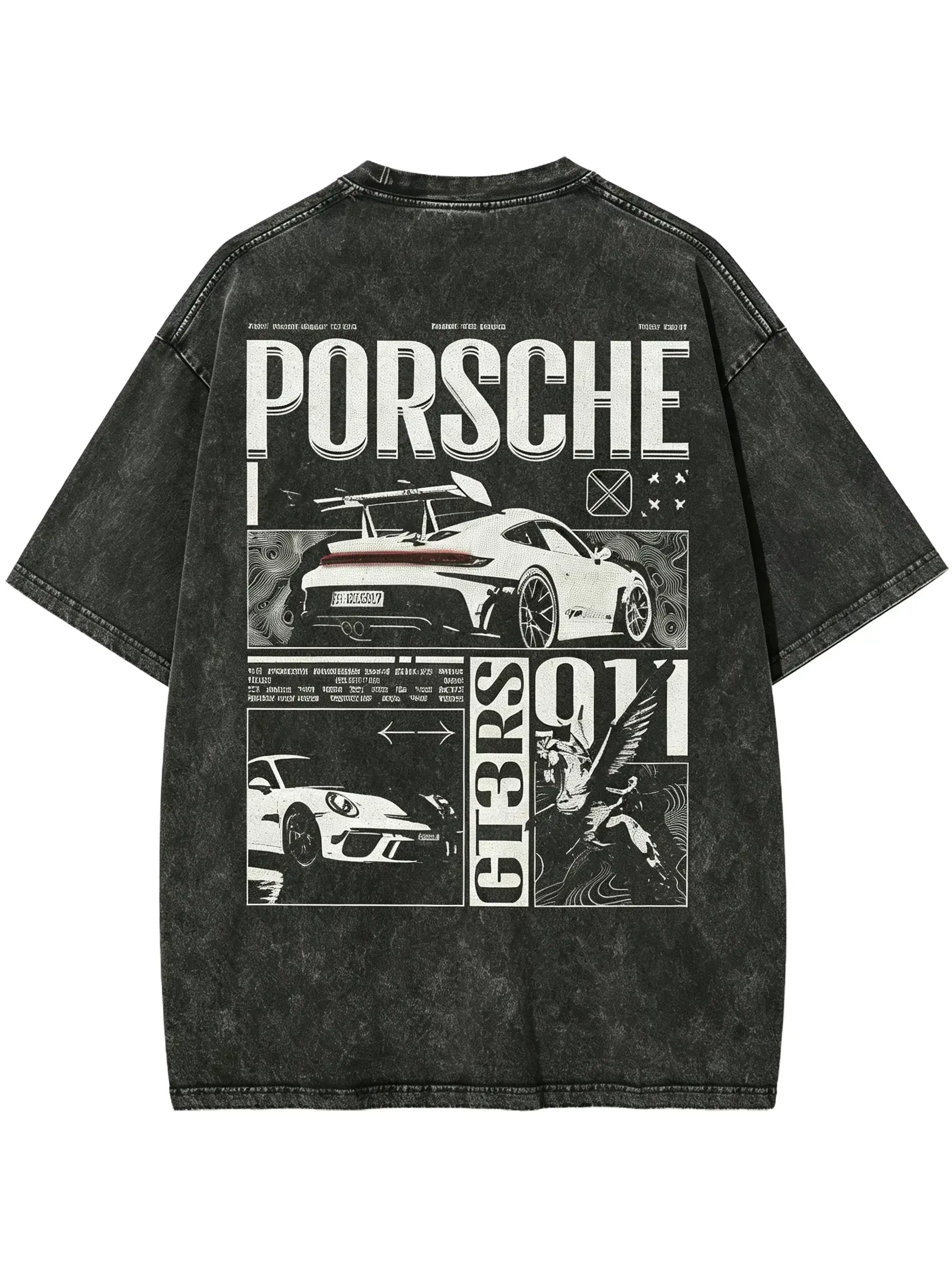 Vintage Washed Porsche 911 GT3 RS Tee,Retro Car Graphic Oversized T-Shirt,Men Streetwear Racing Top，casual style graphic ,design tee,graphic apparel.
