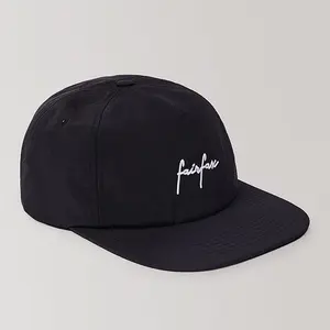 Ink Black Self-Titled Nylon Cap with Buckle Closure and Embroidered Script Logo
