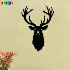 1pc Deer Head Metal Wall Art, Majestic Deer Statue Mural, Ideal Gift for Christmas, New Year, Deer Decor Enthusiasts, Weather-Resistant Metal Wall Decor Wall Sculptures, Perfect for Living Room Wall & Garden Fence, Unique Home Decor Accent
