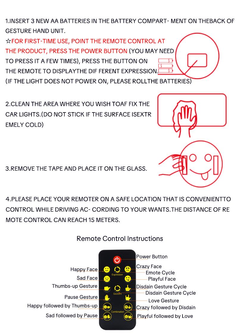 LED Car Gesture Light Ultimate 8 Gestures & Emojis Wireless Remote Easy Install Anti-Tailgate Safety Fun Road Rage Relief Ideal Gift for Drivers Auto accessories car decor cool cover Car Gadgets car stuff car accessories for men Decoration Automotive LED Car Gesture Light Ultimate 8 Gestures & Emojis Wireless Remote Easy Install Anti-Tailgate Safety Fun Road Rage Relief Ideal Gift for Drivers Auto accessories car decor cool cover Car Gadgets car stuff car accessories for men Decoration Automotive