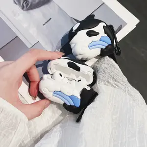 1 piece of killer whale shaped headphone protective case, anti drop and durable silicone headphone case, Apple wireless Bluetooth headphone case, suitable for AirPods 1/2/3/4/pro/pro 2/pro 3, Protection