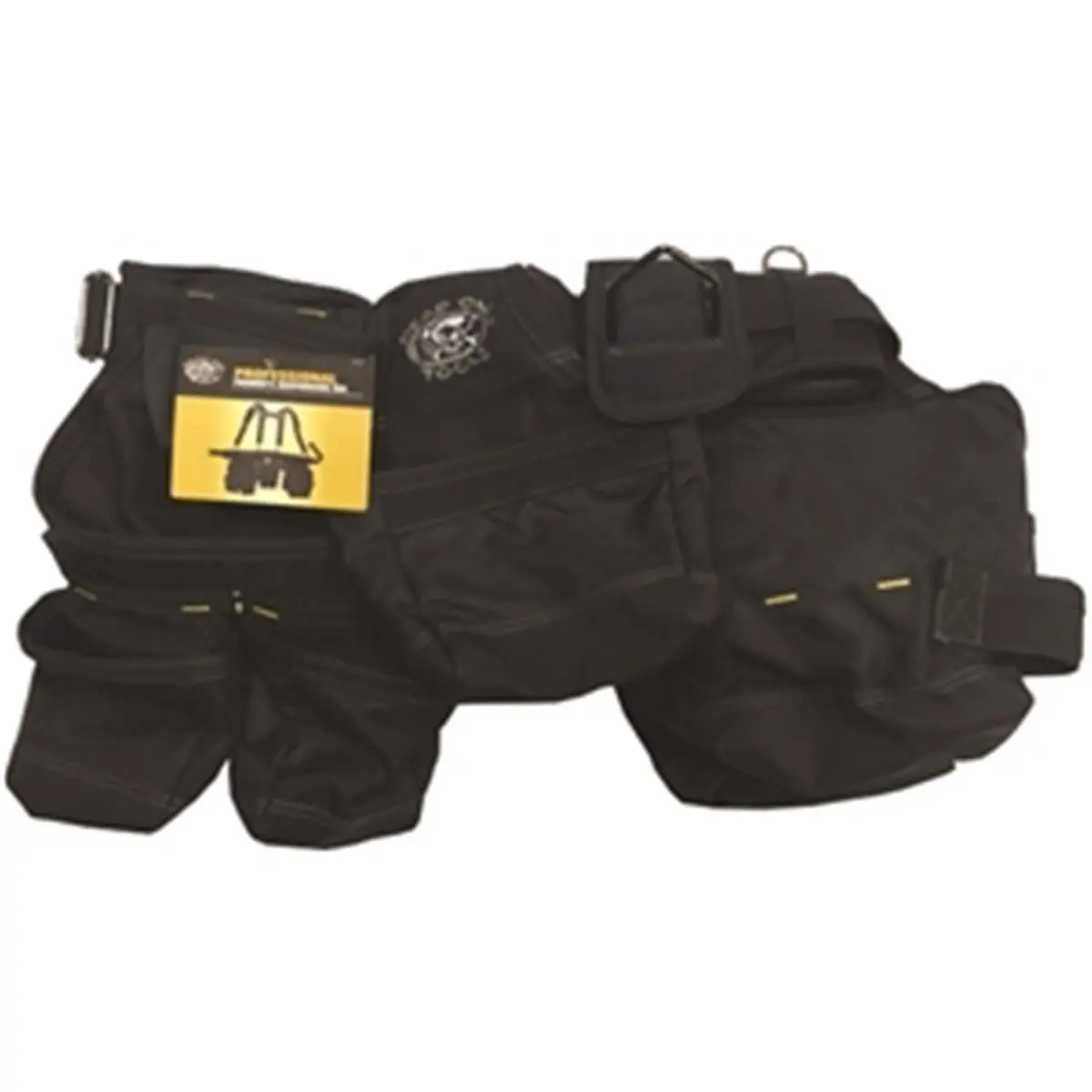 212 MAIN HDP400945 Pro Rig Single-Body Tool Bag - Heavy-Duty Poly Fabric Construction Organizer for Carpenters, Stretch-Fit Suspension Belt, Portable Storage, Convenient Pockets & Barrel Pockets, Construction Tool Organizer