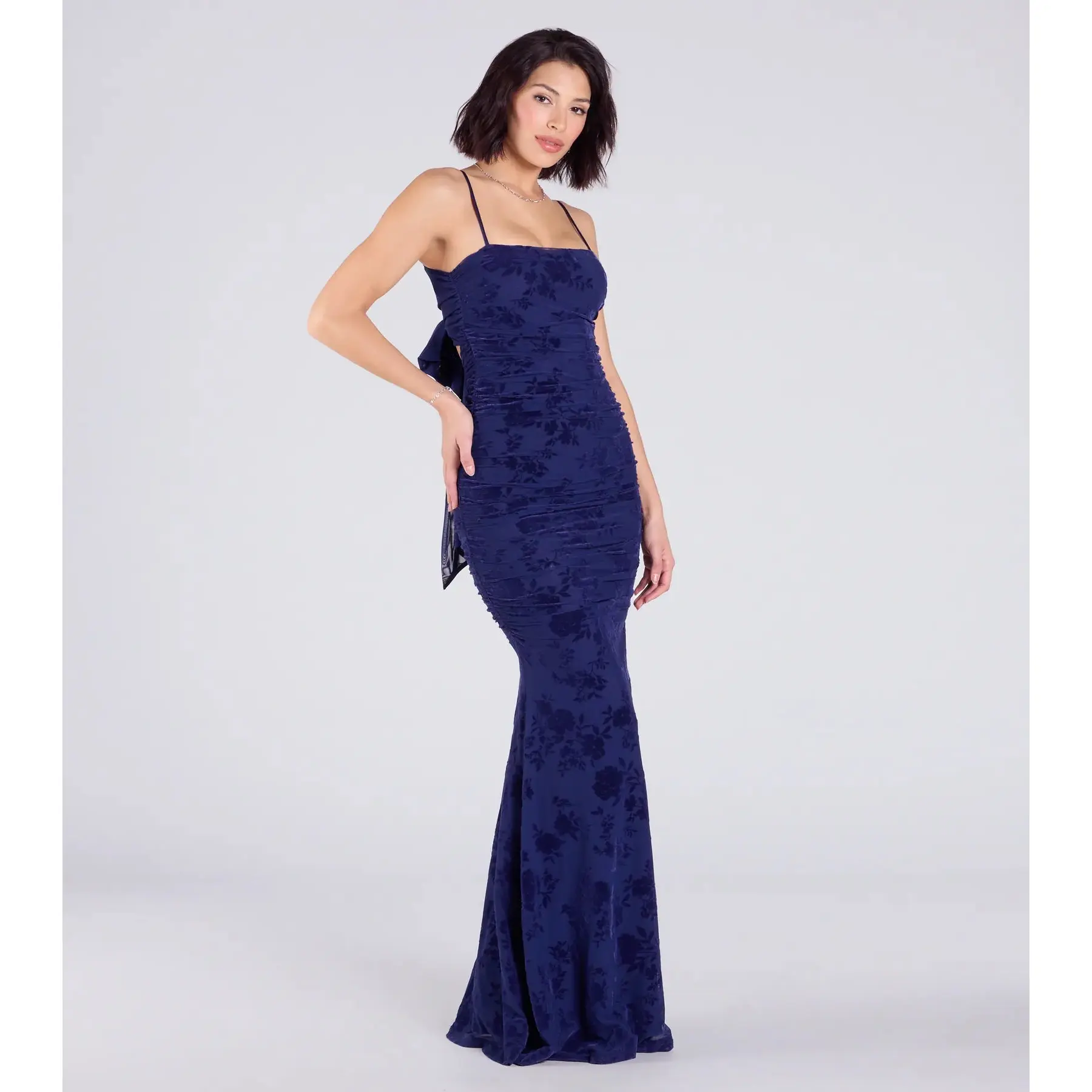 Jaymie Tie-Back Floral Velvet Mermaid Formal Dress - TikTok Shop Jaymie Tie-Back Floral Velvet Mermaid Formal Dress - TikTok Shop