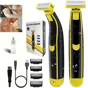 Men's Wet Dry Electric Shaver, 360 Degree Beard Trimmer, 4 Interchangeable Heads, Non-Slip Durable Design, Perfect Gift Choice