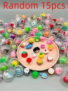 15pcs Mini Cute Kawaii Gashapon Toys, Miniature Set, Perfect Gumball Machine, Party Favors And Surprise Prizes, Ideal Gift For Halloween, Christmas And Easter Celebrations, Little Gifts For Kids, Little Toys, Random Surprise Set