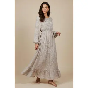 Amelie Beigh Floral Maxi Dress